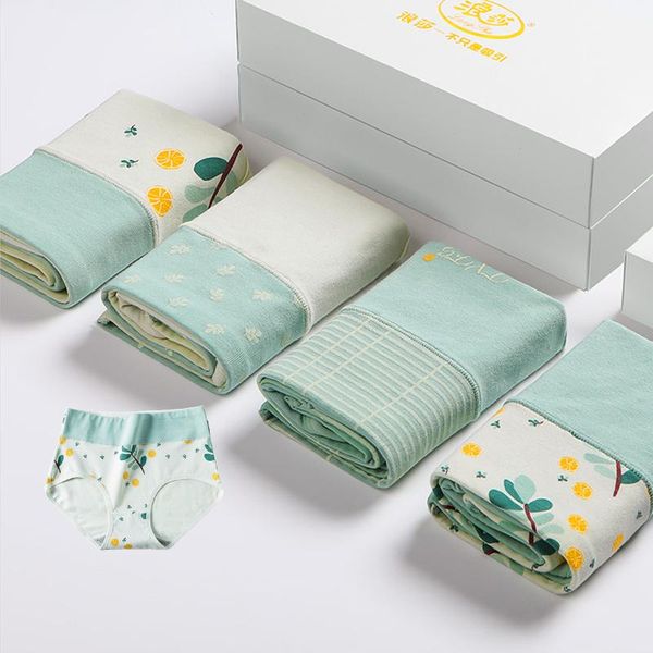 

women's panties high waist 4pcs/lot cotton plus size -5xl cute print girls briefs seamless women underwear breathable lingerie, Black;pink