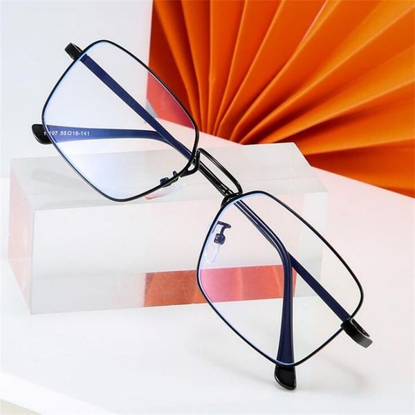 

fashion sunglasses frames vintage rectangular clear glasses women metal transparent frame ladies myopia optical eyeglasses men 2021 eyewear, Black