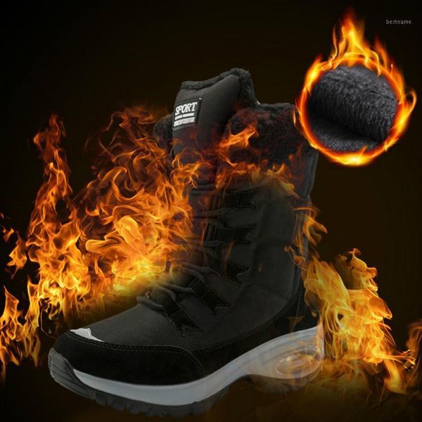

boots women winter keep warm quality mid-calf snow ladies lace-up comfortable waterproof booties chaussures femme1, Black