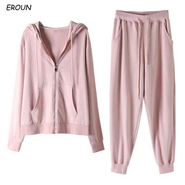 

women's tracksuits conjunto com blusa e calÃ§a feminina, roupas para mulheres, zÃ­per, conjunto 2 peÃ§as, cor sÃ³lida, solto, casual,, Gray