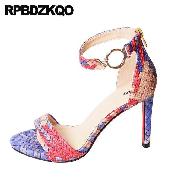 

dress shoes summer open toe pumps stiletto ladies high heels blue snake designer sandals women luxury 2021 ankle strap, Black