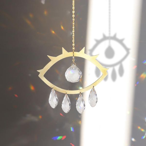 

decorative objects & figurines crystal reflective wind chime pendant hanging moon star eyes light catcher dream aesthetic room decor wall gi