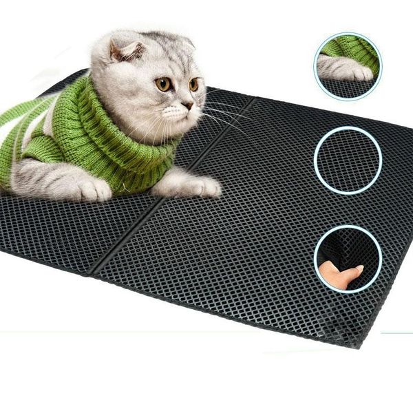 

pet cat litter mat double layer waterproof eva breathable mats trapping pets bed pads super soft surface supplies beds & furniture