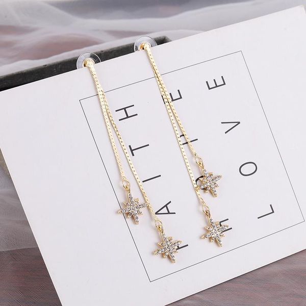 

products trendy european and american fashion long earrings metal female temperament all-match dangle & chandelier, Silver