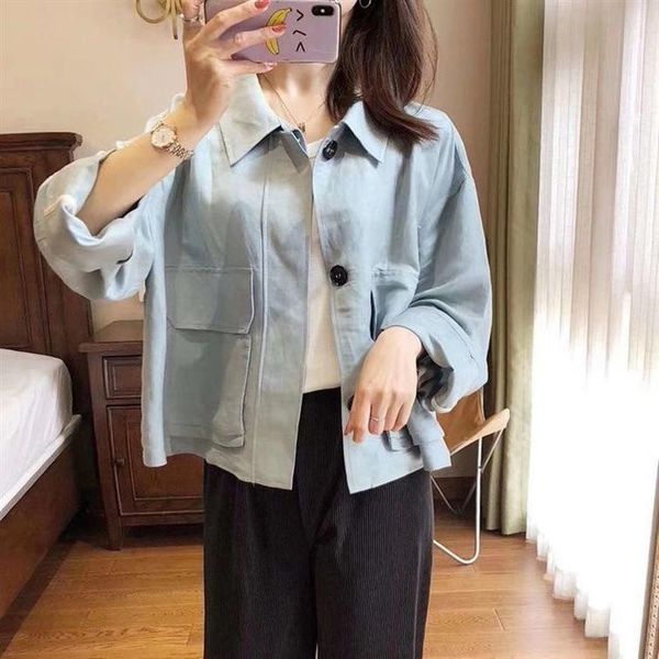 

women's jackets women coat loose casual thin short 2021, Black;brown