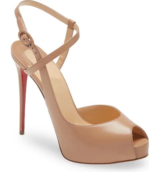 

red bottom sandals women shoes luxury designer brand jenlove alta 120 leather platforms peep toes stiletto heel eu35-43 with box wedding par, Black