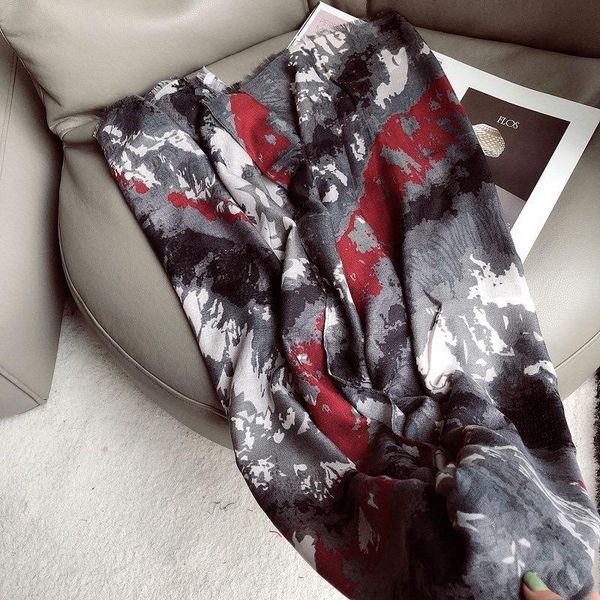 

scarves women autumn fashion abstract floral viscose shawl scarf spain print pashminas stole bufandas muslim sjaal 180*90cm, Blue;gray