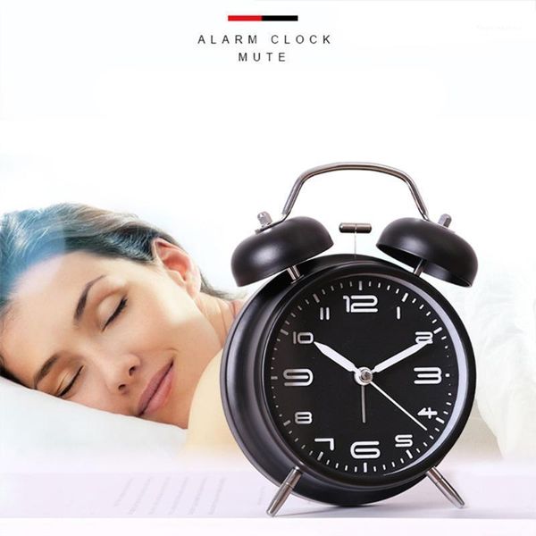 

desk & table clocks 1pc students alarm clock simple bedroom cartoon with night light creative mute retro ringing1