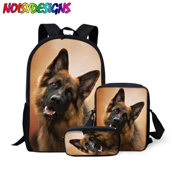 

school bags noisydesigns german shepherd dog printing bag set for girls boys book primary students schoolbag backpack teenager