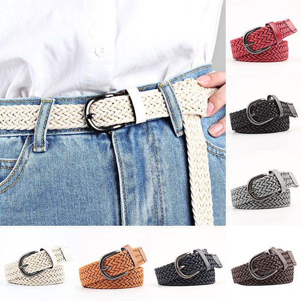

belts 103cm colorful woven belt more style fashion casual stretch twist wax rope braided waistband smooth cummerbund women waist, Black;brown