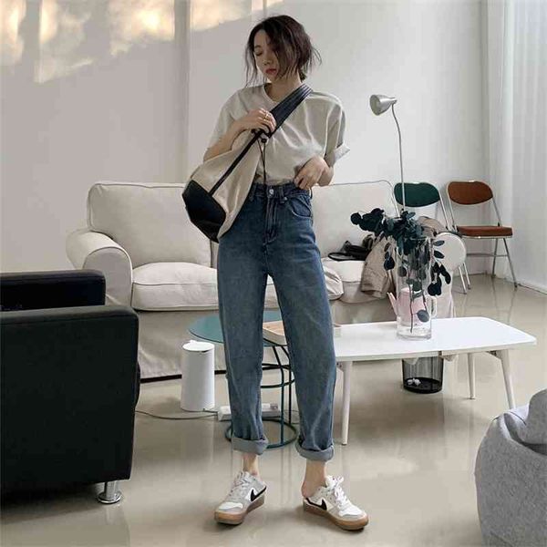 

harem pants vintage high waist jeans women's jeans cowboy denim pants 210515, Blue