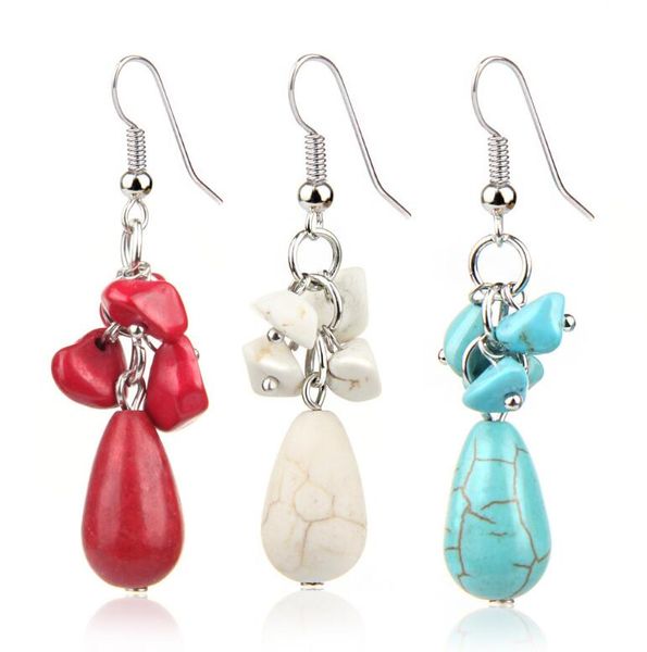 

women's drop texture tibetan silver turquoise dangle chandelier earrings gstqe106 fashion gift national style women diy earring