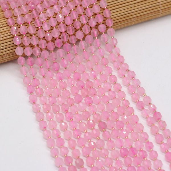 

other faceted round rose quartzs stone loose spacer beads for women jewelry making diy bracelet necklace accessories gifts size 6mm