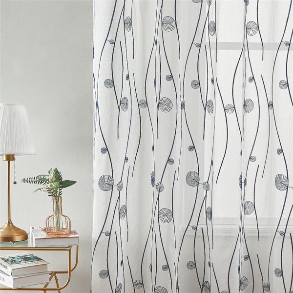 

curtain & drapes natural embroidered sheer curtains for living room bedroom elegant tulle embroidery white voile panel