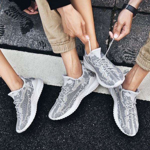 

464748 size mens large size shoes student flying woven casual mesh breathable couple coconut shoes light sports womens shoes wholesale, Black;white