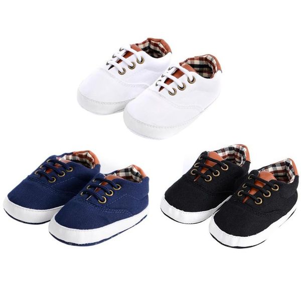 

first walkers baby boys girls prewalker shoes born leisure lacing canvas soft sole non-slip breathable
