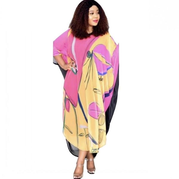 

ethnic clothing fashion casual chiffon african dresses for women plus size 2 piece set 2021 dashiki print traditional party vestidos, Red