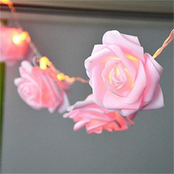 

decorative flowers & wreaths artificial rose led flower home lights decoration 1.5m/3m/6m battery operated string for bedroom table desk dec