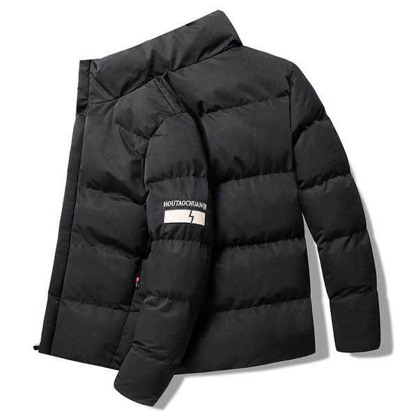 

men's down & parkas fashionable winter parkas duck down jacket ultra light man's collar thick men's coats with warm zipper 5x, Black