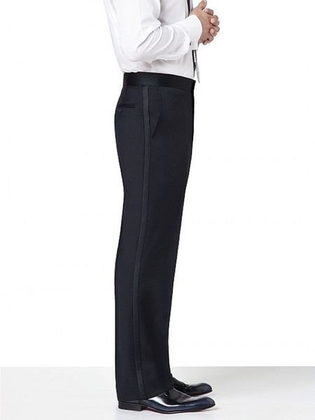 

men's pants custom made black/white straight-fit trousers mens/bridegroom/ man wedding/evening plain front pant kz13 cjtb