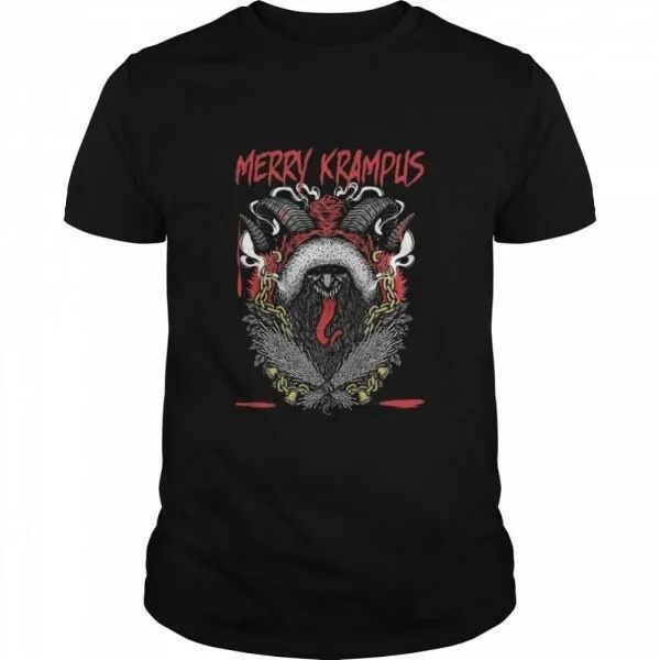 

Merry Krampus Christmas Psychobilly shirtv, White;black