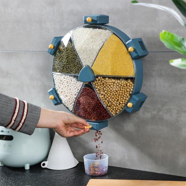 

storage bottles & jars 8.5l rice box grain cereal dispenser organizer wall mounted container bucket kitchen tools