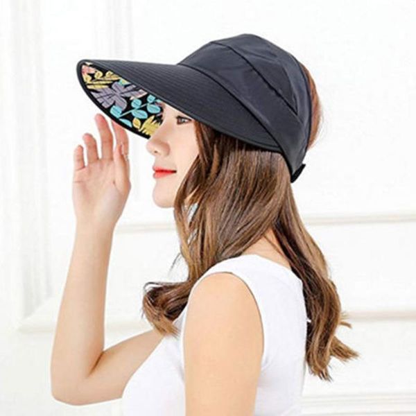 

sun hats for women hat wide brim cap foldable beach summer visor uv protection casual ladies caps, Blue;gray
