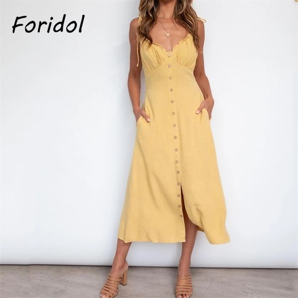 

casual solid yellow boho beach style midi dress women summer sundress backless holiday elegant loose vestido de mujer 210427, Black;gray