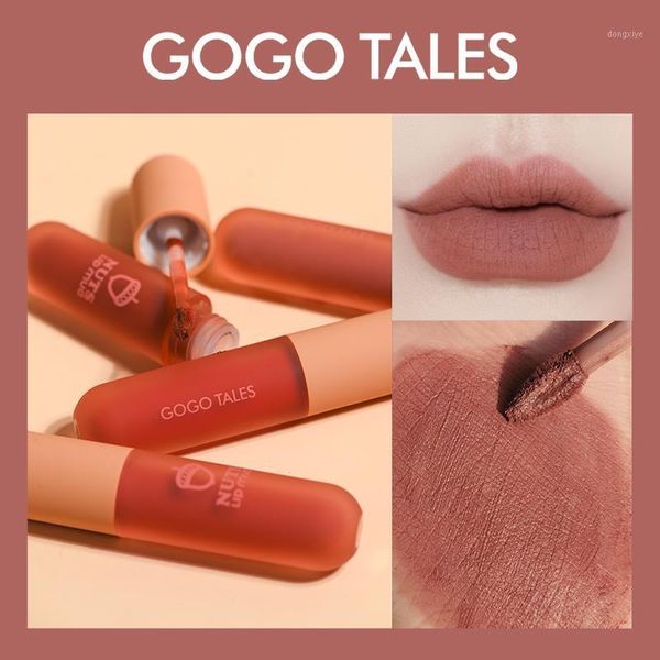 

gogo tales velvet matte lip gloss light thin ice cream long lasting waterproof multi-function for and face makeup ac3431