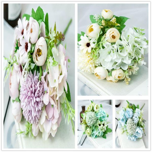 

decorative flowers & wreaths 30cm artificial flower peony rose hydrangea combination bouquet bride holding home decoration fake