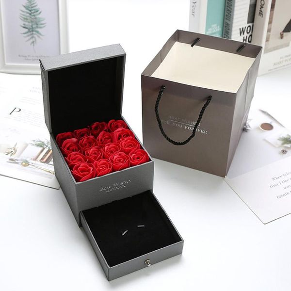 

gift wrap box soap foam flower rose paper packing bag necklace boxes packaging bags wedding decoration for lover girlfriend