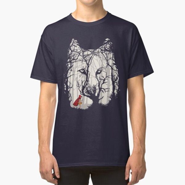 

men's t-shirts little red woods run t - shirt children book novel riding hood wolf fairy tale big bad, White;black