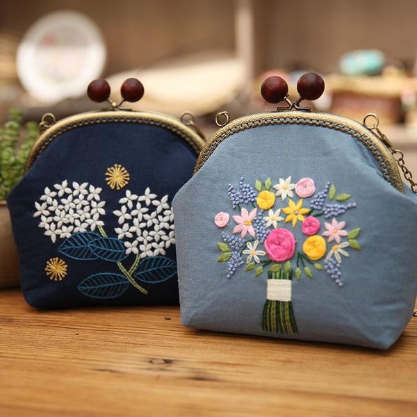 

other arts and crafts diy embroidery kit flower portable bag wallet needlework pattern printed cross stitch handcraft set handmade sewing ar