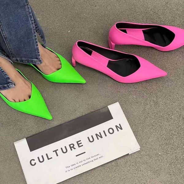 

fashion women pumps office solid color pointed toe shallow slip on sliver/pink/blue/green elegant party wedding shoes loafers 210513, Black