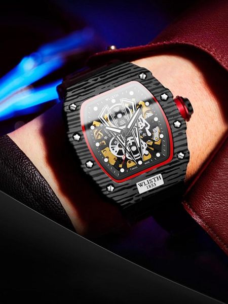 

wristwatches wlisth creative perspective hollow hardlex mirror watches men fashion quartz waterproof man's luminous, Slivery;brown