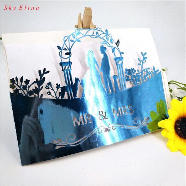

greeting cards 10pcs multiple colour laser cut luxury plant lace wedding invitations card favor envelopes party decoration 6zsh070
