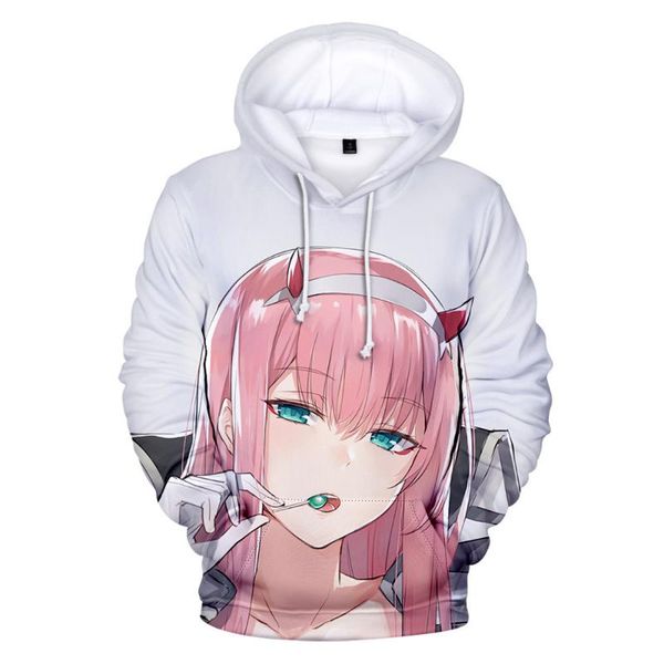 

men's hoodies & sweatshirts 2021 darling in the franxx 3d hipster anime zero two kids hoodie sweatshirt streetwear clothes men/women&#0, Black