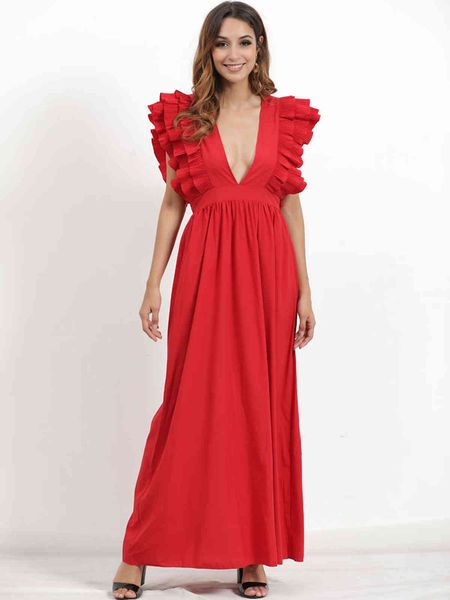 

luxury evening dress summer evening v-neck chiffon ear skirt, Black;gray
