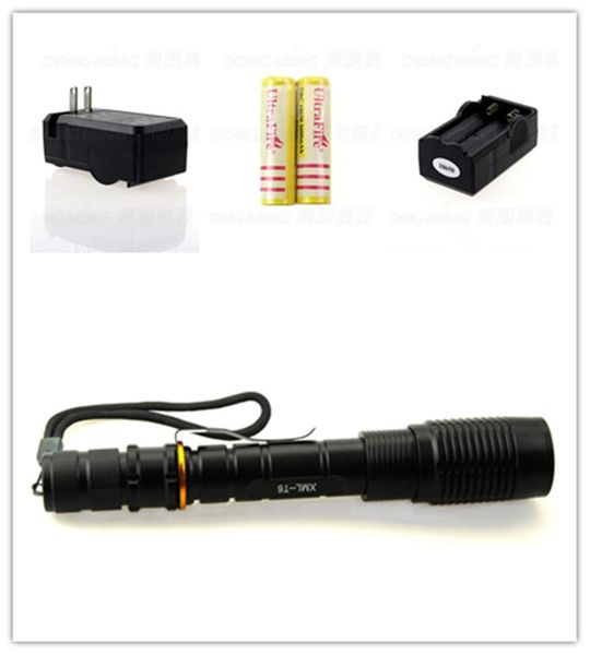 

zoomable tactical linternas 5000 lumens waterproof led xml-t6 + 2*18650 battery+ battery charger flashlights torches