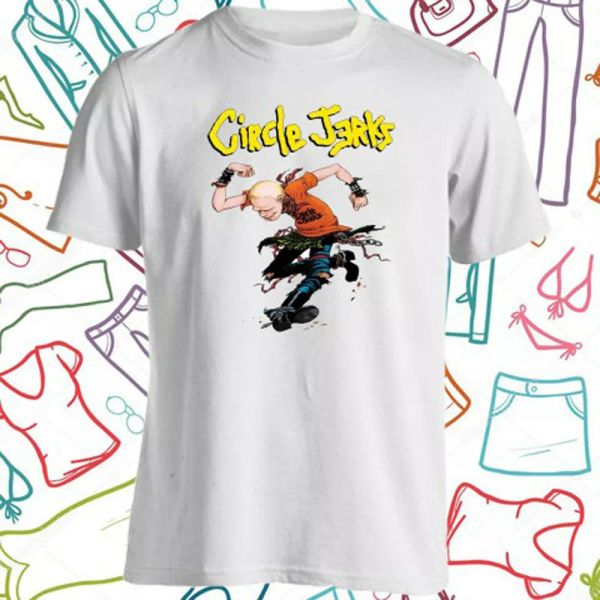 

circle jerks men's white t-shirt size s to 3xl, White;black