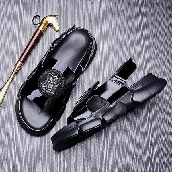 

air summer slippers permeable men's sandals in xkyu, Black