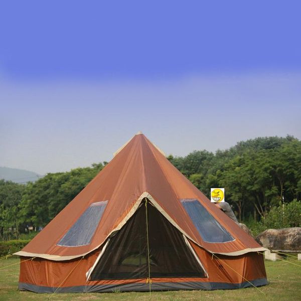 

ultralarge 5-8 person 400*400*250cm waterproof pyramid camping tent large canopy carpas de camping