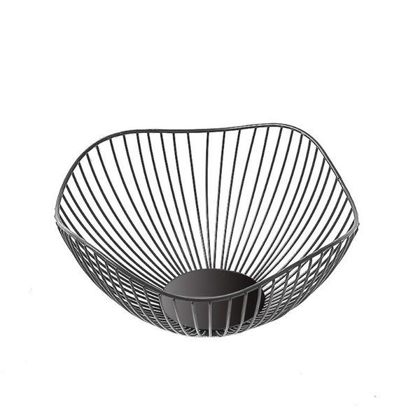 

storage baskets pierced save space iron art nordic style kitchen organizer vegetables drain living room fruit basket wired wave easy clean