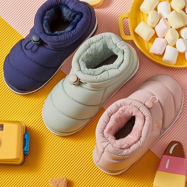 

boots children winter kids outdoor snow shoes 2021 boys warm plush thicken indoor home boot fashion girls, Black;grey
