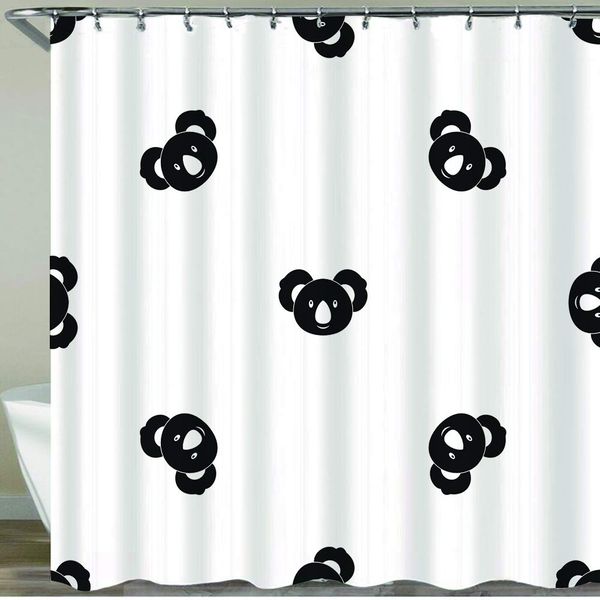 

shower curtain,koala pattern repeat seamless in black color for any design,waterproof bath curtains polyester decorative shower