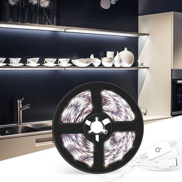 

strips led strip light 5v usb kitchen lighting waterproof lamp touch nonpolar dimming smd 2835 tv backlight tiras diode tape
