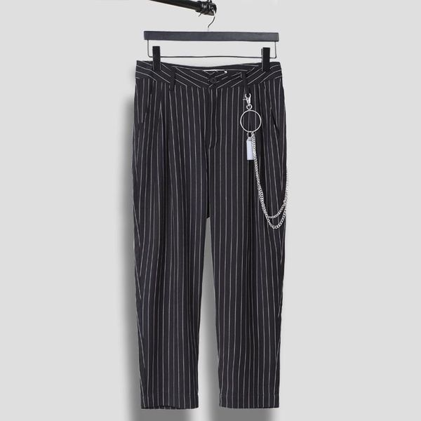 

men's pants owen seak men casual pencil suit clothing summer ankle-length pant regular black size xxl