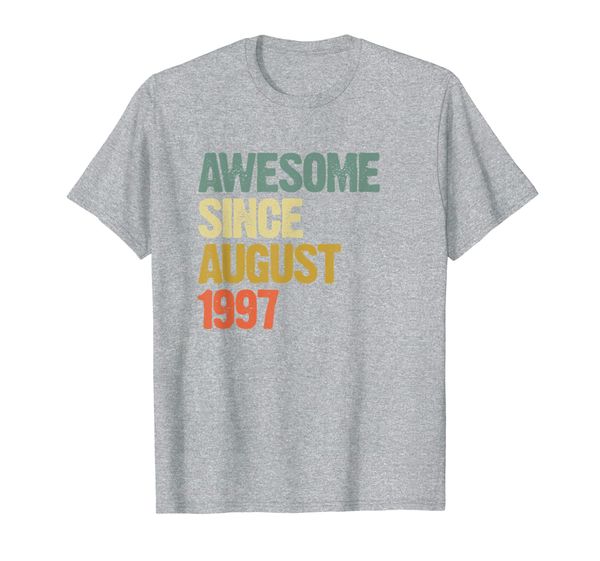 

awesome since august 1997 22 years old 22nd birthday gift t-shirt, White;black