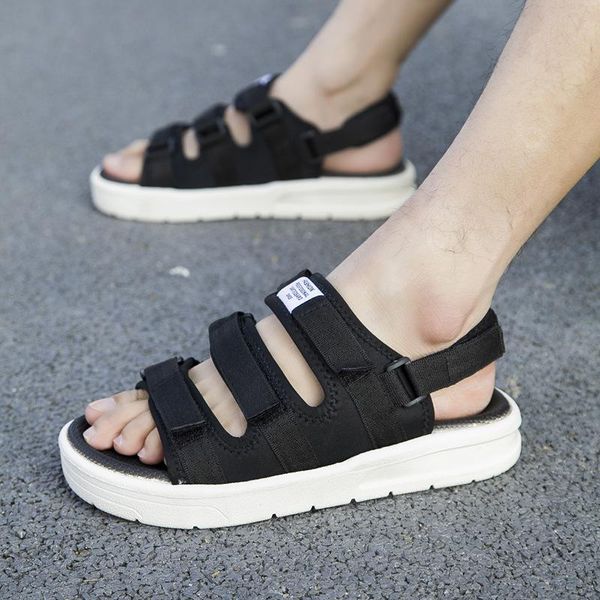 

sandals 2021 men summer shoes sandles outdoor comfort lightweight breathable slip on open toes casual beach hiking, Black