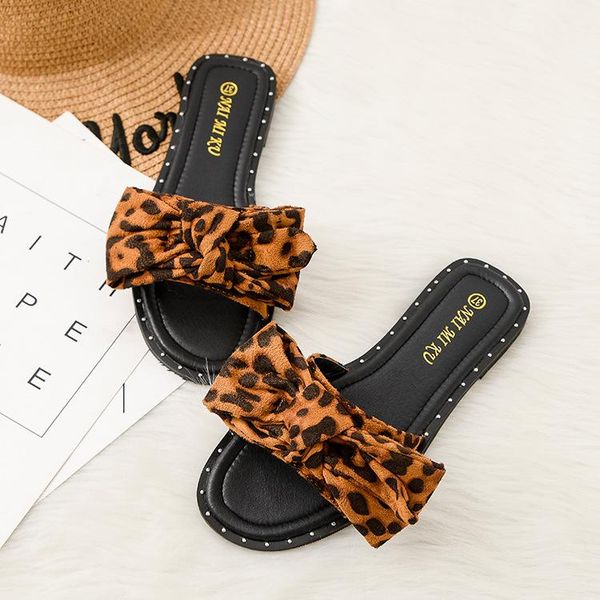 

slippers 2021 women terlik woman slip on sandals leopard bow flat linen summer espadrille shoes chanclas de mujer, Black